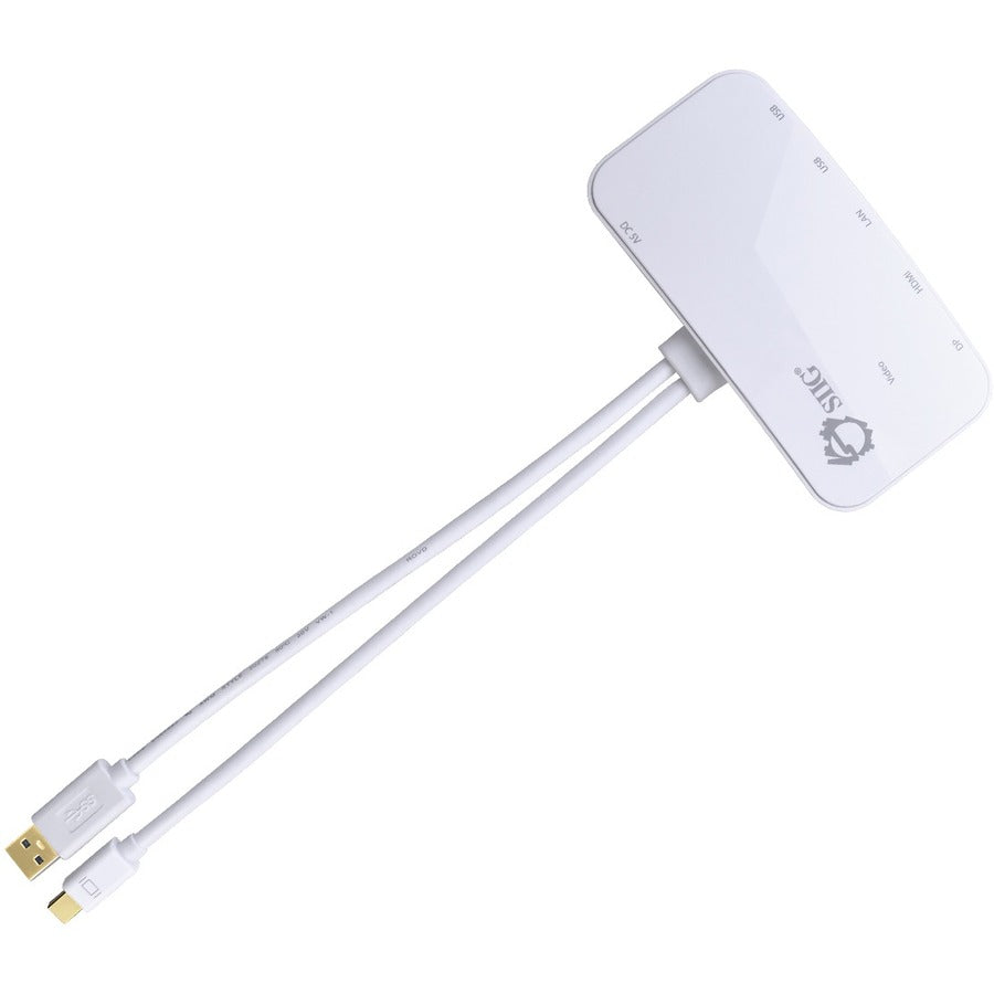 SIIG Mini-DP Video Dock with USB 3.0 LAN Hub - White JU-H30212-S1