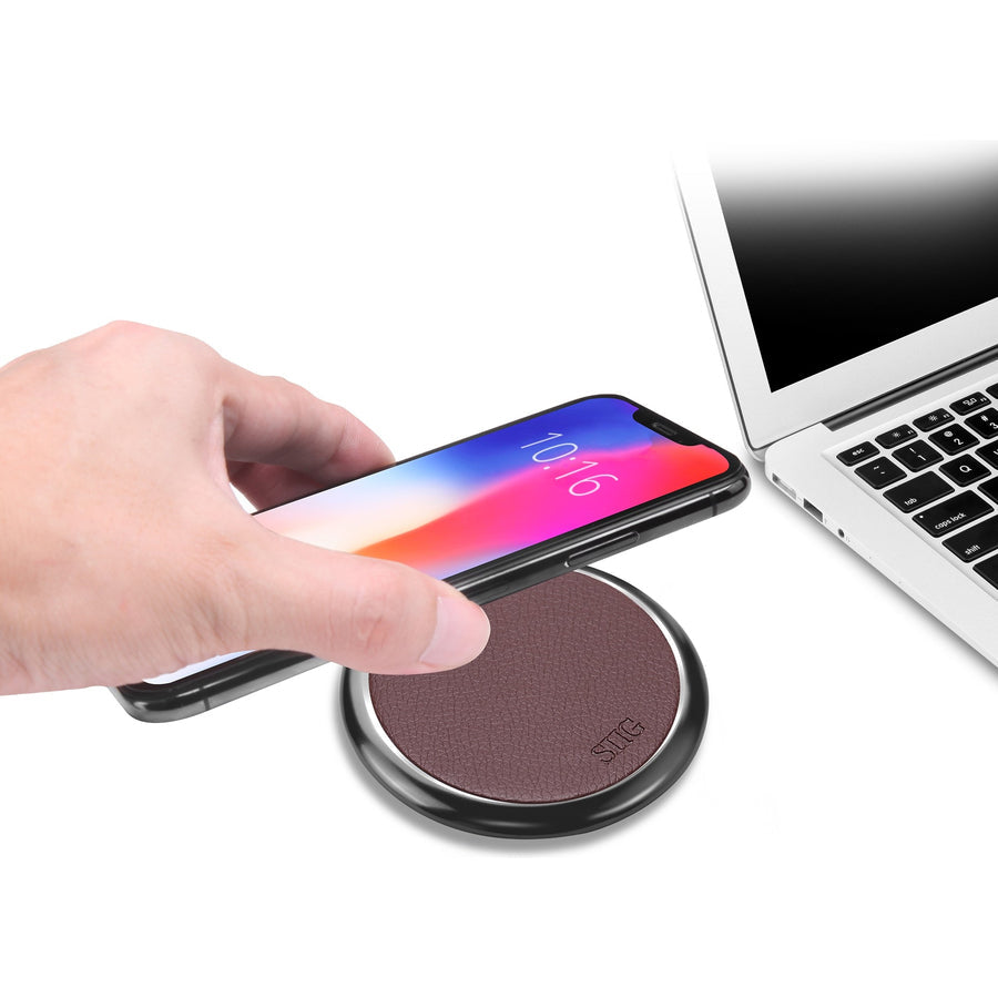 SIIG Premium Wireless Smartphone Charger Pad - Brown AC-PW1K12-S1