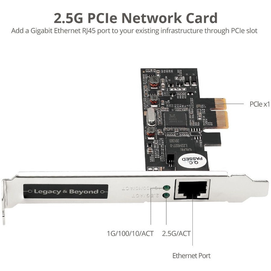 SIIG Single 2.5G 4-Speed Multi Gigabit Ethernet PCIe Card LB-GE0611-S1