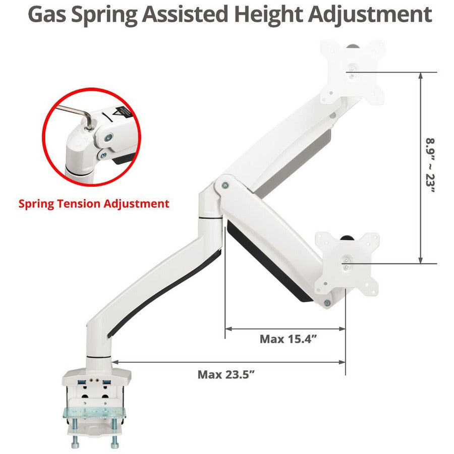 SIIG Single Monitor Aluminum Heavy Duty Desk Mount with USB and Audio Ports - 17 to 43"" CE-MT3111-S1