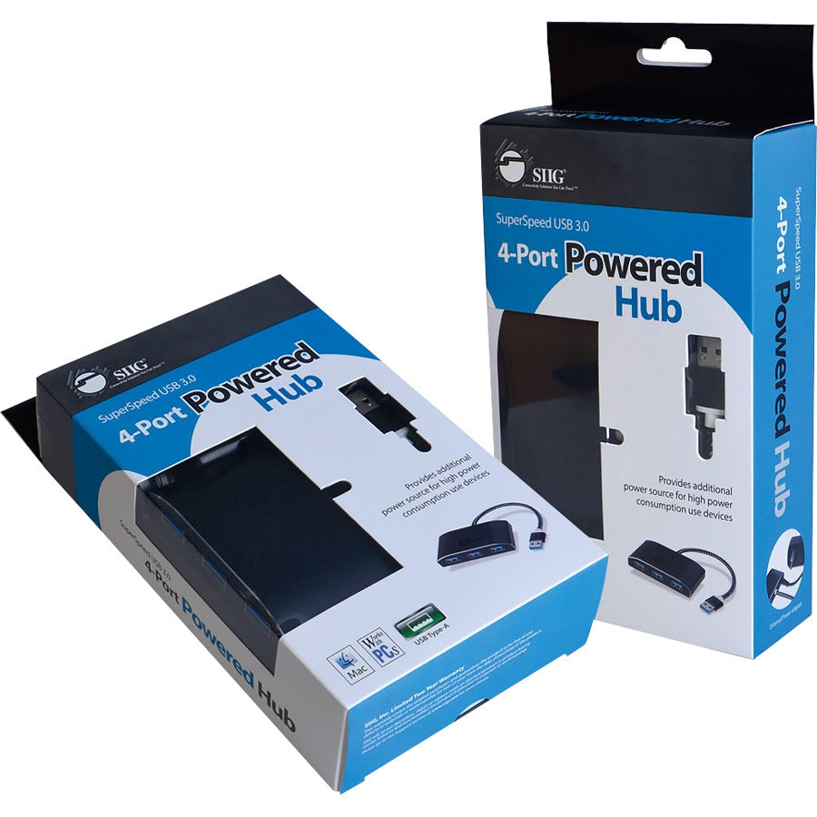 SIIG SuperSpeed USB 3.0 4-Port Powered Hub JU-H40F12-S1