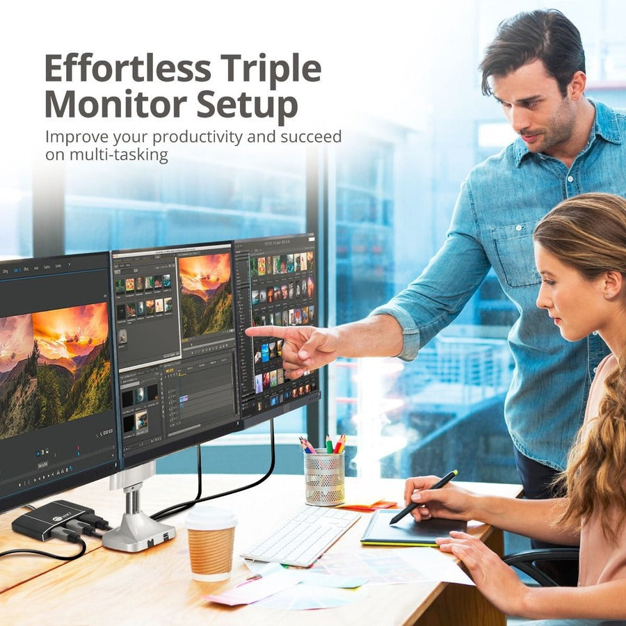 SIIG Triple 4K DisplayPort 1.4 to 2 DP & HDMI MST Hub Splitter CE-DP0N11-S1