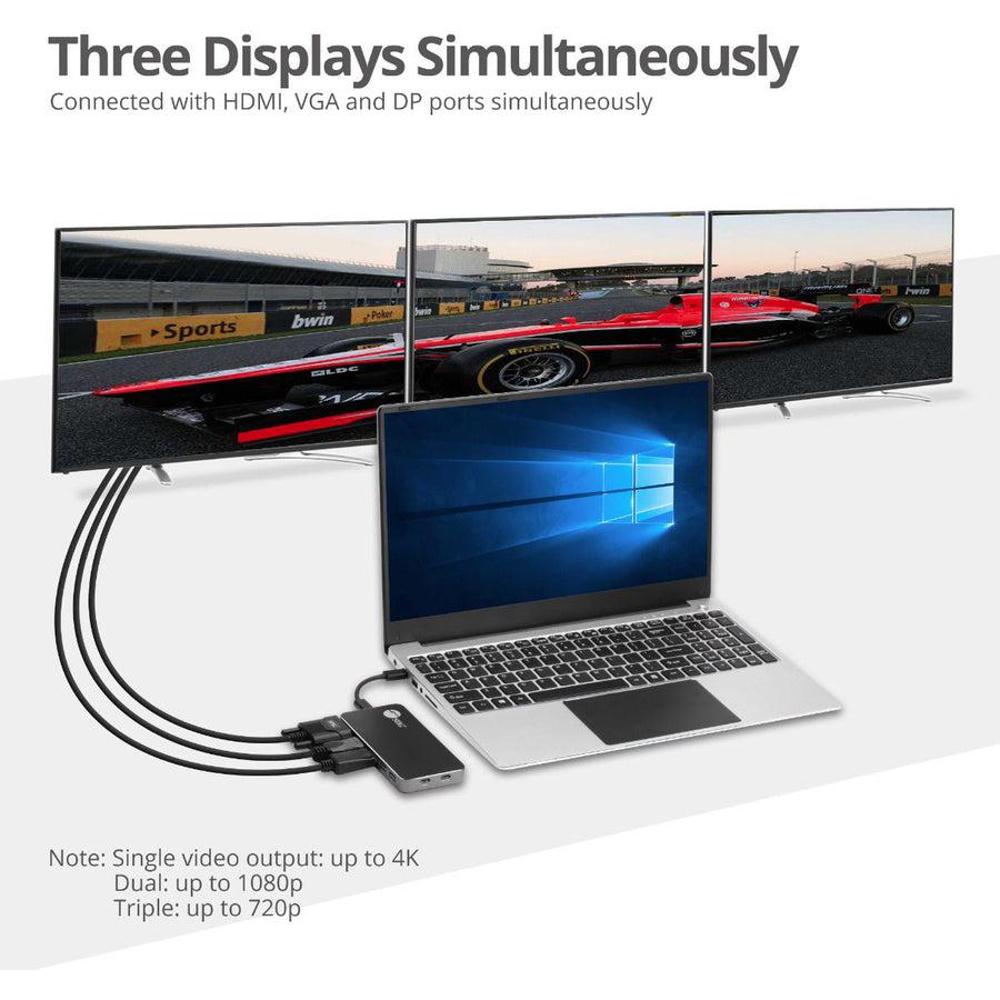 SIIG Triple Display USB-C MST Video Travel Docking with 100W PD Pass Through JU-DK0D11-S1