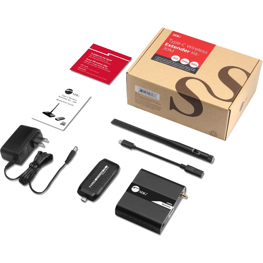 SIIG Type-C Wireless Extender Kit Full HD 1080P - 30M CE-H25J11-S1