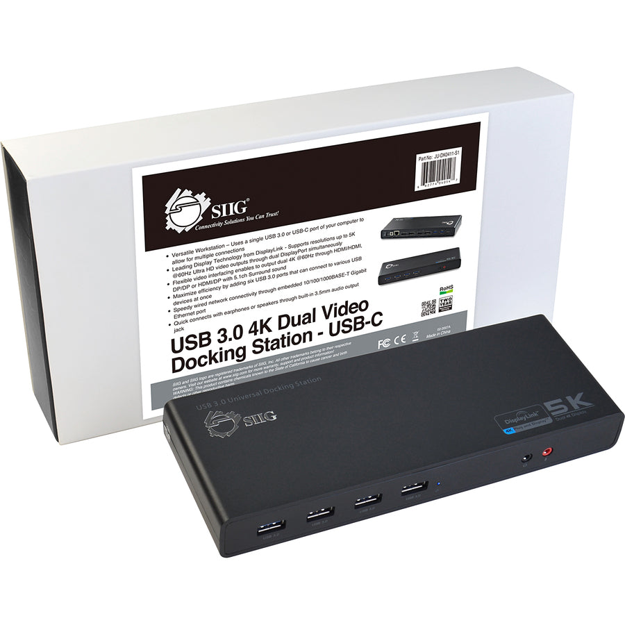 SIIG USB 3.0 4K Dual Video Docking Station JU-DK0411-S1