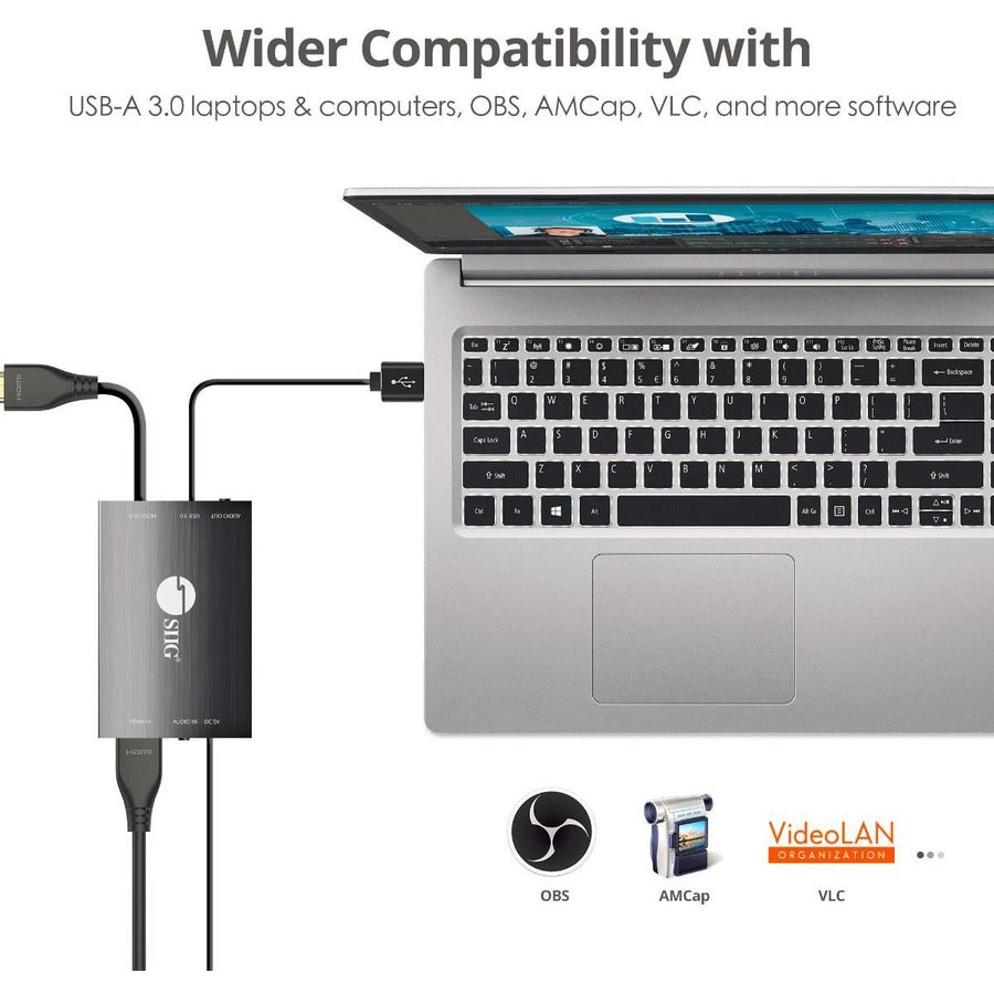 SIIG USB 3.0 HDMI Video Capture Device with 4K Loopout CE-H26H11-S1