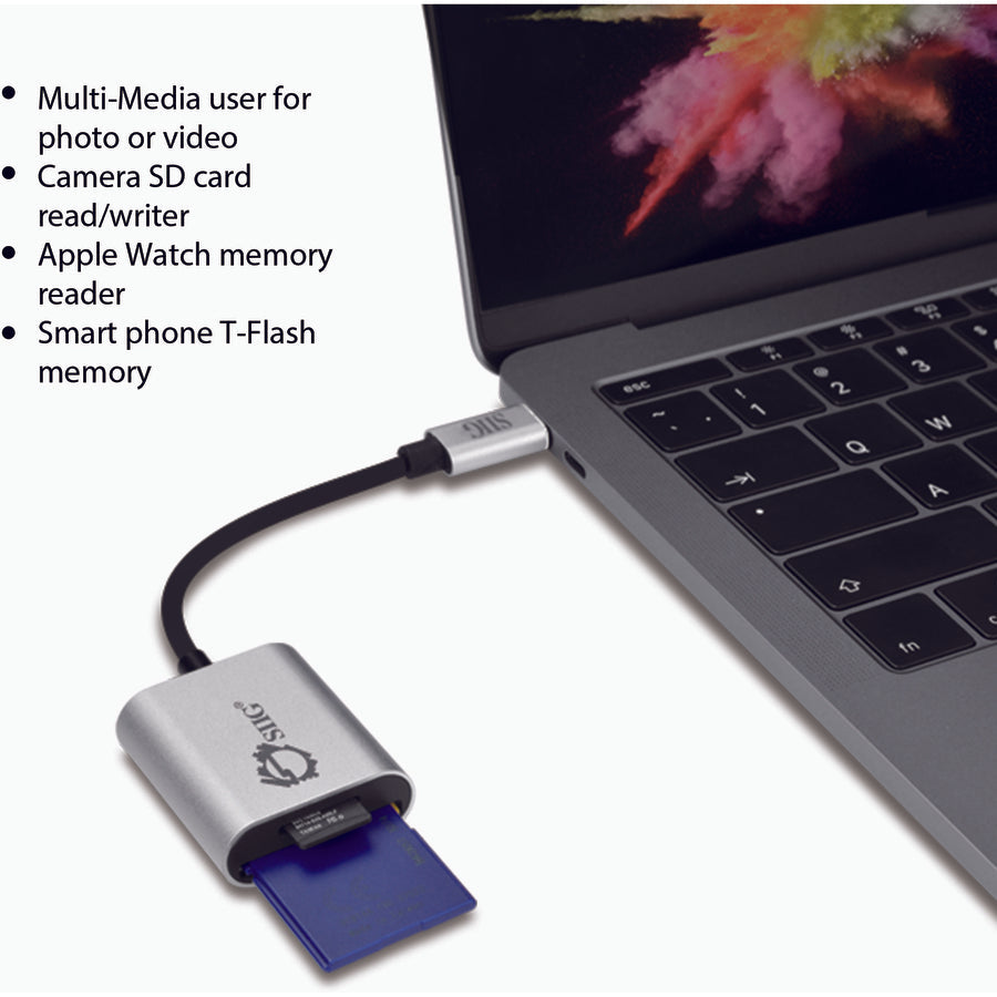 SIIG USB-C 2-in-1 Card Reader for SD & Micro SD - Silver JU-MR0F12-S1