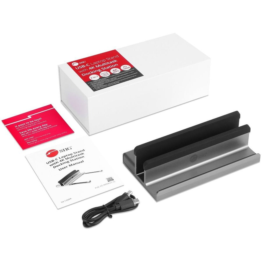 SIIG USB-C Laptop Stand W/ 4K Docking Station - Unique multitasks design for foldable