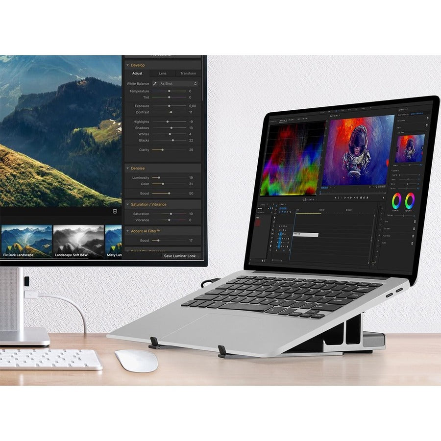 SIIG USB-C Laptop Stand W/ 4K Docking Station - Unique multitasks design for foldable