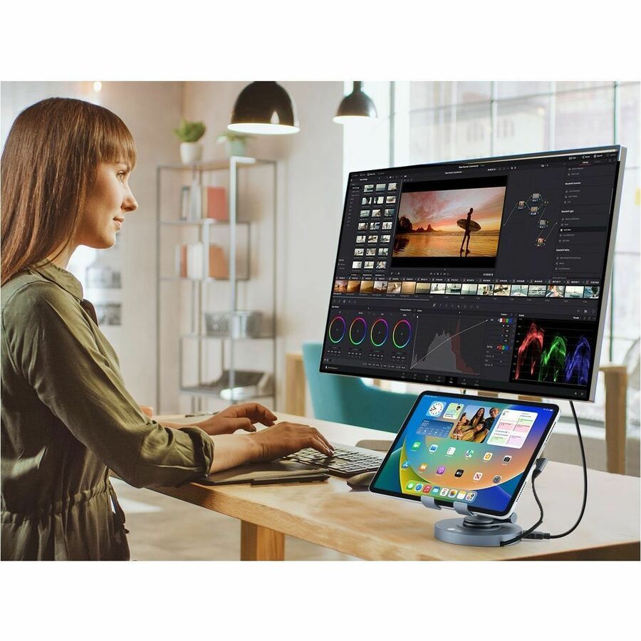 SIIG USB-C Multitask Hub Stand Holder - Tablets/Phones Stand - HDMI 4K60Hz - PD 100W -