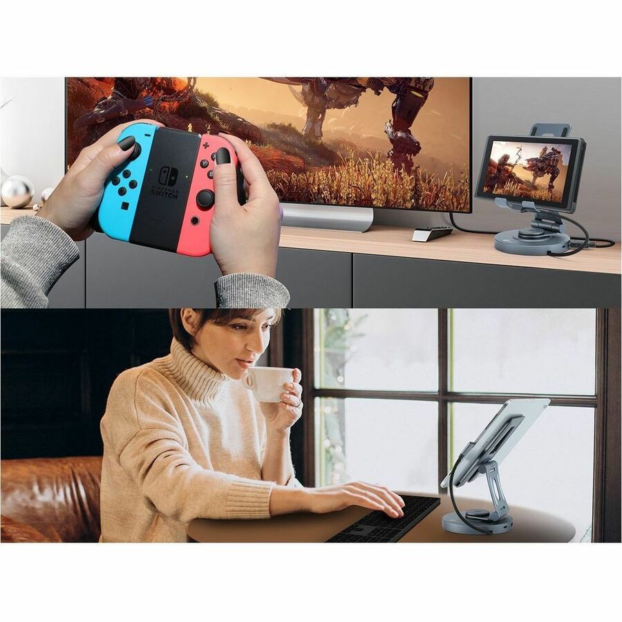 SIIG USB-C Multitask Hub Stand Holder - Tablets/Phones Stand - HDMI 4K60Hz - PD 100W -