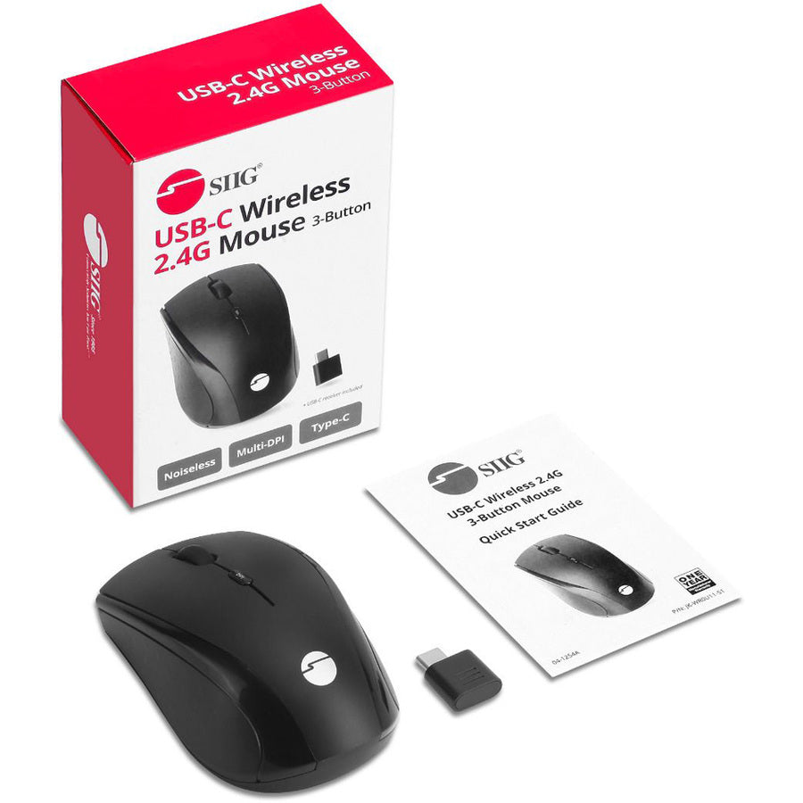 SIIG USB-C Wireless 2.4G 3-Button Mouse JK-WR0U11-S1