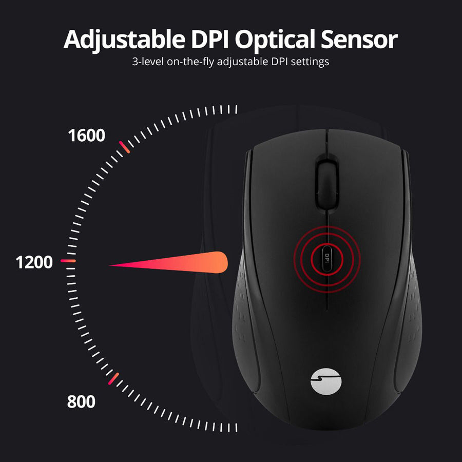 SIIG USB-C Wireless 2.4G 3-Button Mouse JK-WR0U11-S1