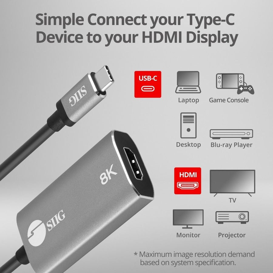 SIIG USB-C to HDMI Adapter - 8K CB-TC0L11-S1