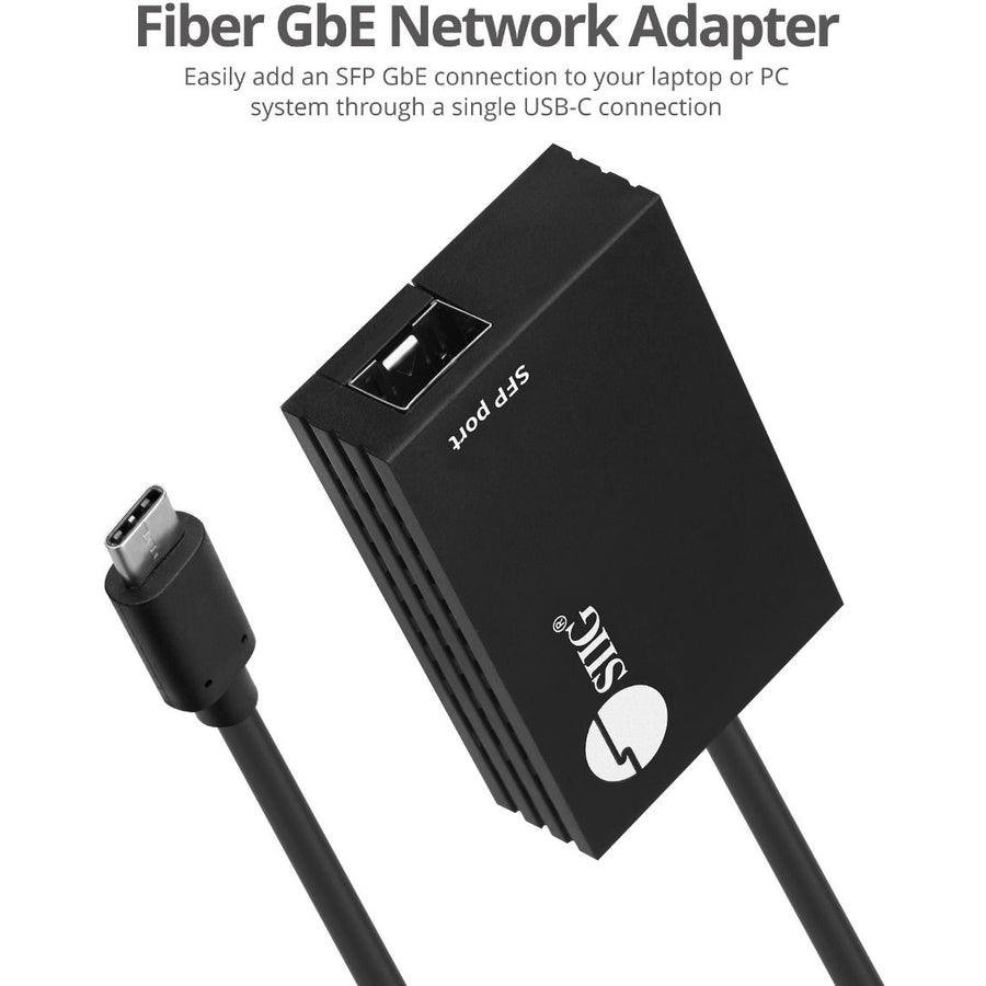 SIIG USB-C to SFP Gigabit Ethernet Adapter JU-NE0C11-S1