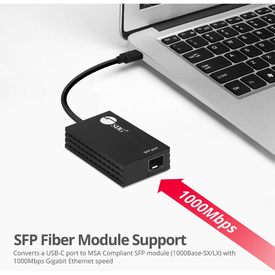 SIIG USB-C to SFP Gigabit Ethernet Adapter JU-NE0C11-S1