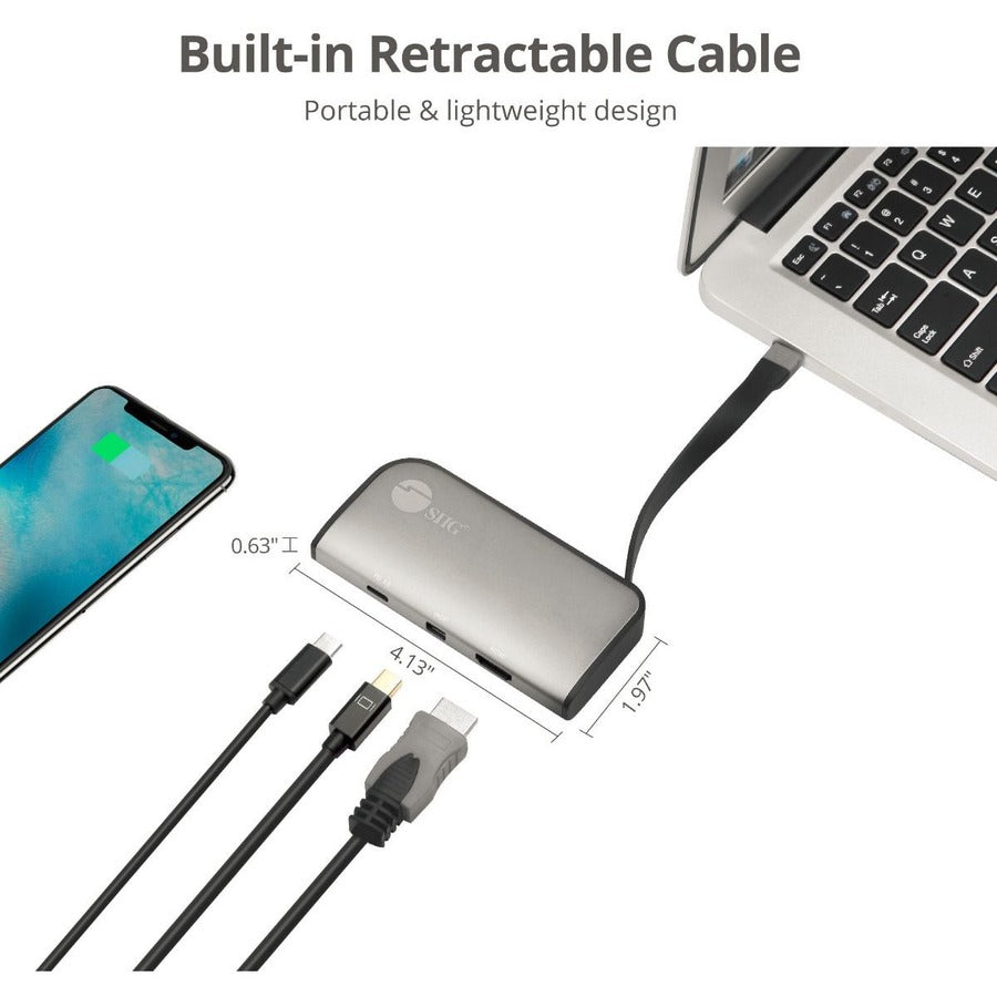 SIIG USB-C to mDP & HDMI VXP Video Adapter with 100W PD 3.0 CB-TC0H11-S1