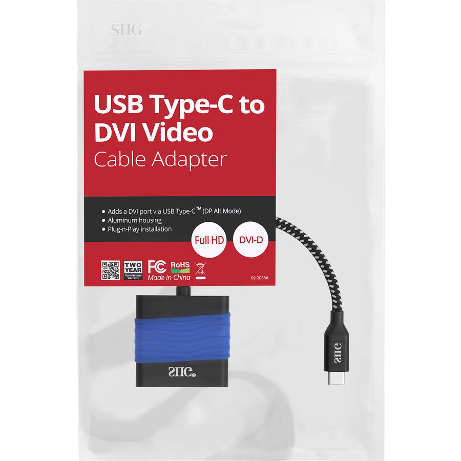 SIIG USB Type-C to DVI Video Cable Adapter CB-TC0711-S1