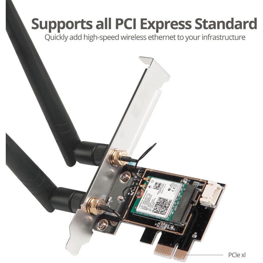 SIIG WiFi 6 Dual Band Ethernet PCIe Card - AX3000 - Delivers 80MHz to 160MHz, Ultra-Low