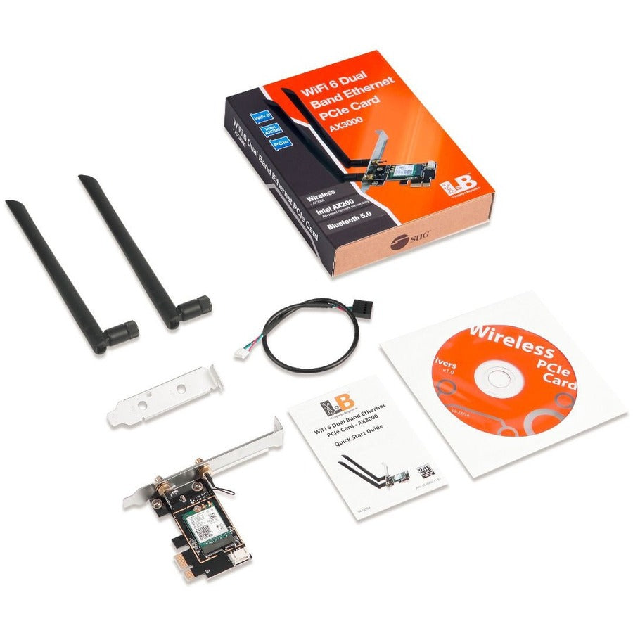 SIIG WiFi 6 Dual Band Ethernet PCIe Card - AX3000 - Delivers 80MHz to 160MHz, Ultra-Low