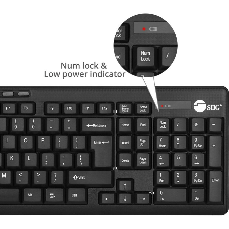 SIIG Wireless Extra-Duo Keyboard & Mouse JK-WR0T12-S1