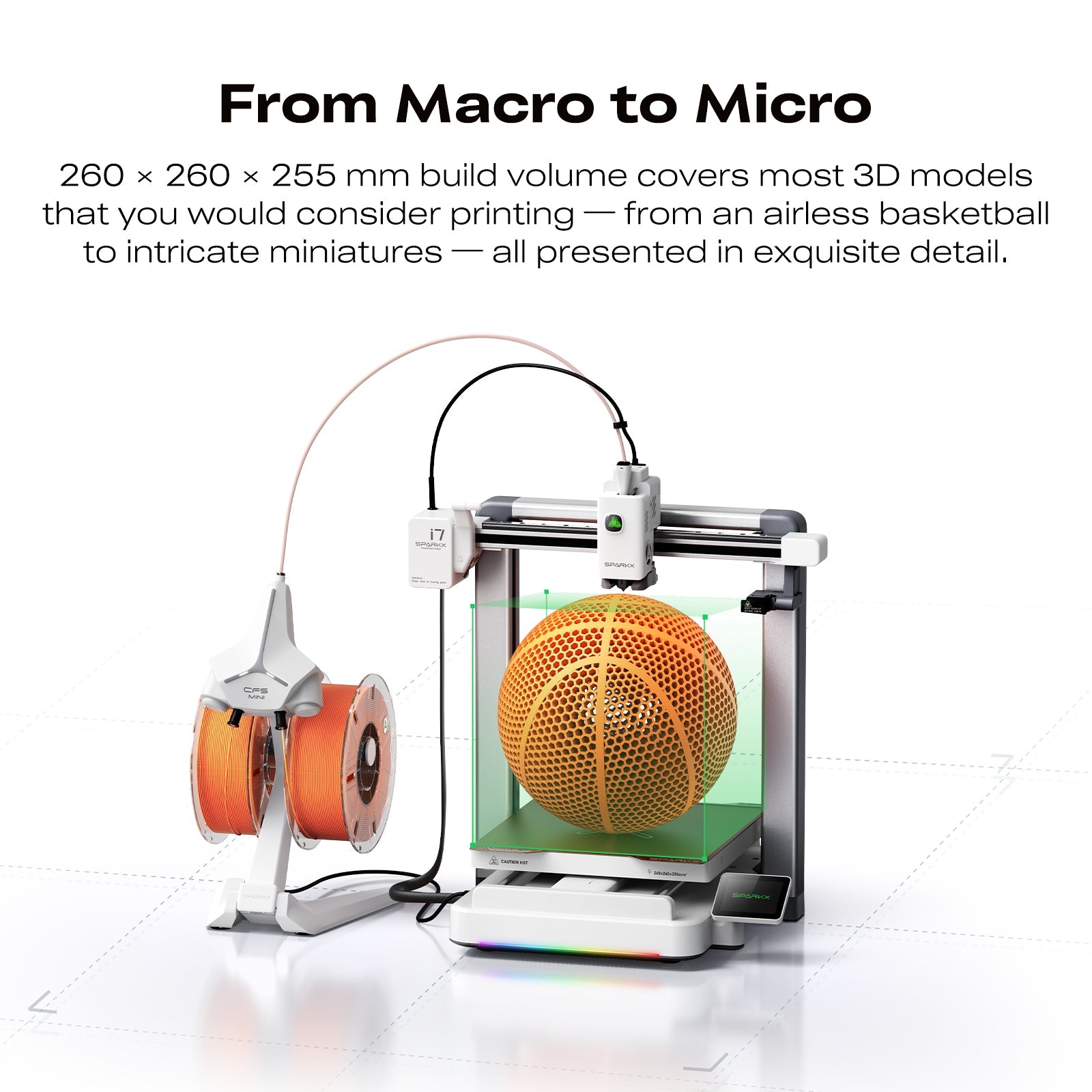 SPARKX i7 3D Printer with AI Photo-to-3D Conversion and Quiet Design