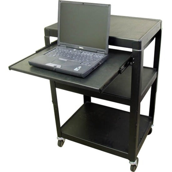 STEEL CART ADJUSTABLE 26 TO 42IN WITH LAPTOP SHELF VIA ERGOGUYS HASHV4226-E
