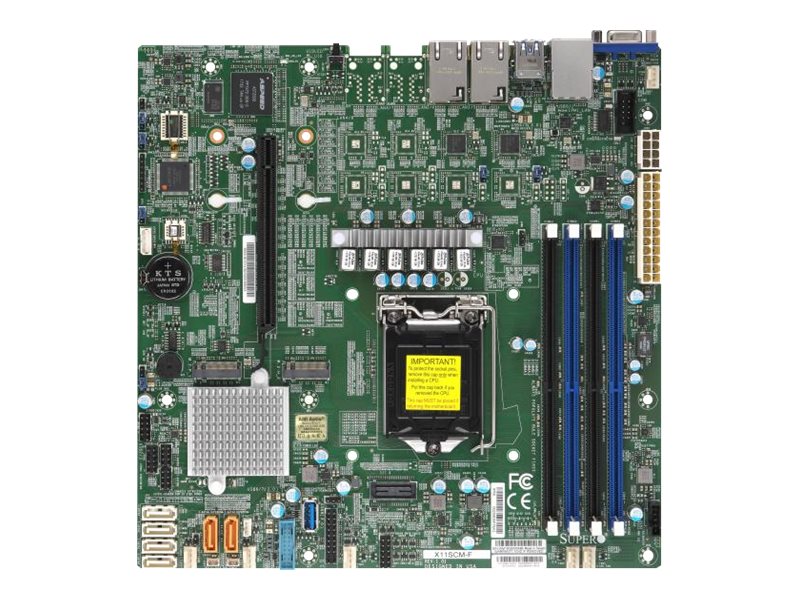 SUPERMICRO X11SCM-F - Motherboard - micro ATX - LGA1151 Socket - C246 Chipset - USB 3.1 Gen 1 - 2 x Gigabit LAN - onboard graphics MBD-X11SCM-F-O