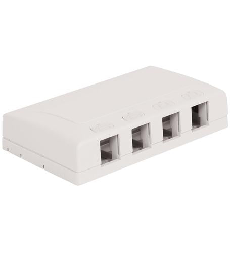 SURFACE MOUNT BOX- ELITE- 4-PORT- WHITE ICC-IC108SB4WH