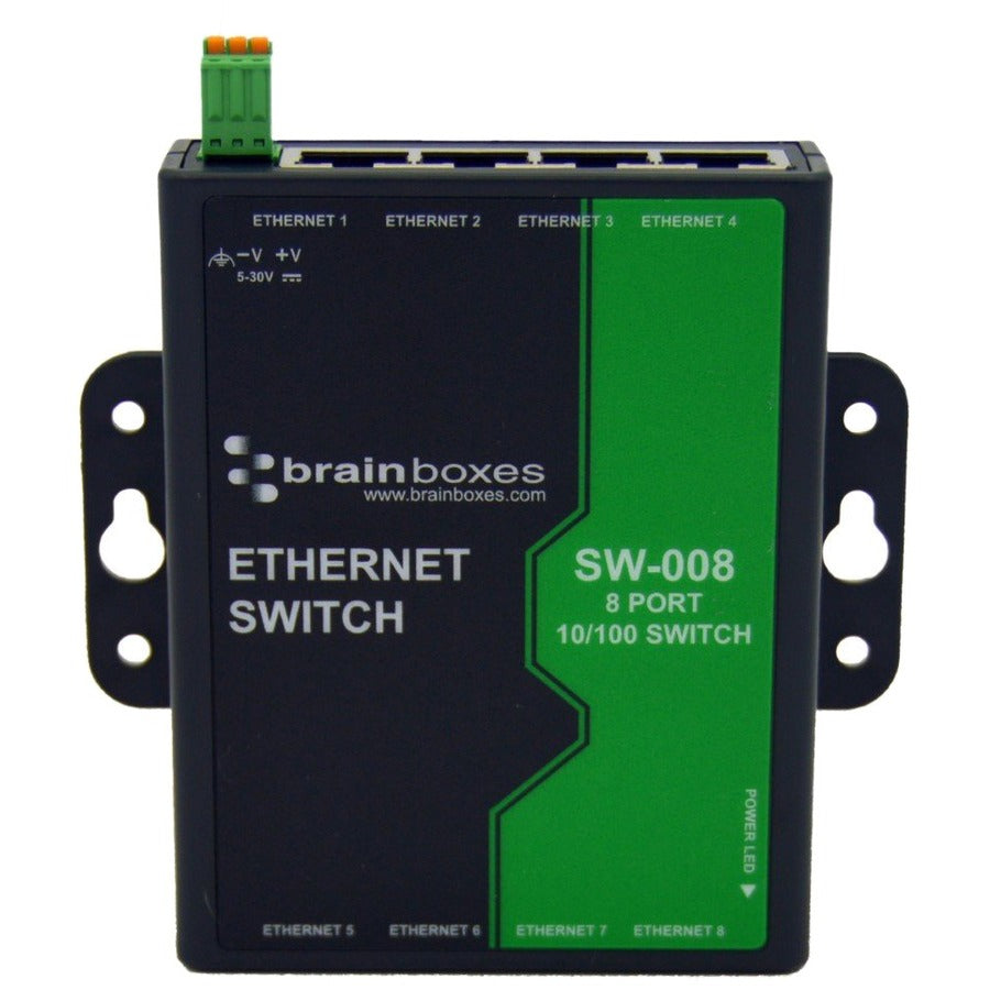 SW-008 Light Industrial 8 Port 10/100 Ethernet Switch Wall Mountable