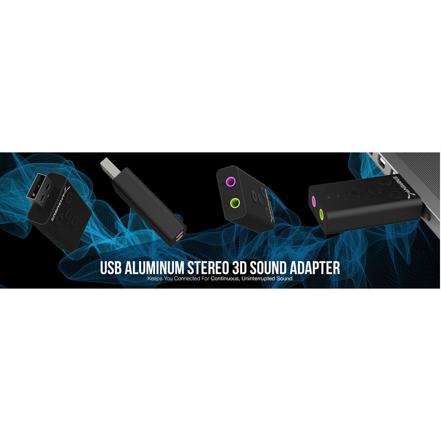 Sabrent Aluminum Usb External 3D Stereo Sound Adapter For Windows And Mac