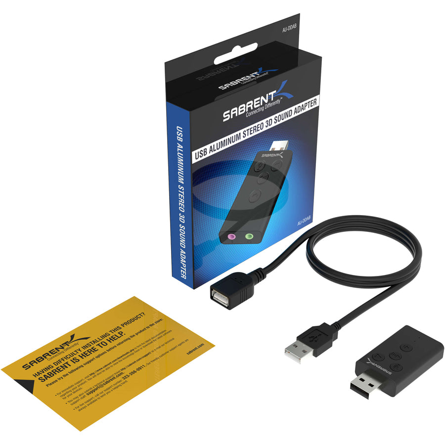 Sabrent Aluminum Usb External 3D Stereo Sound Adapter For Windows And Mac