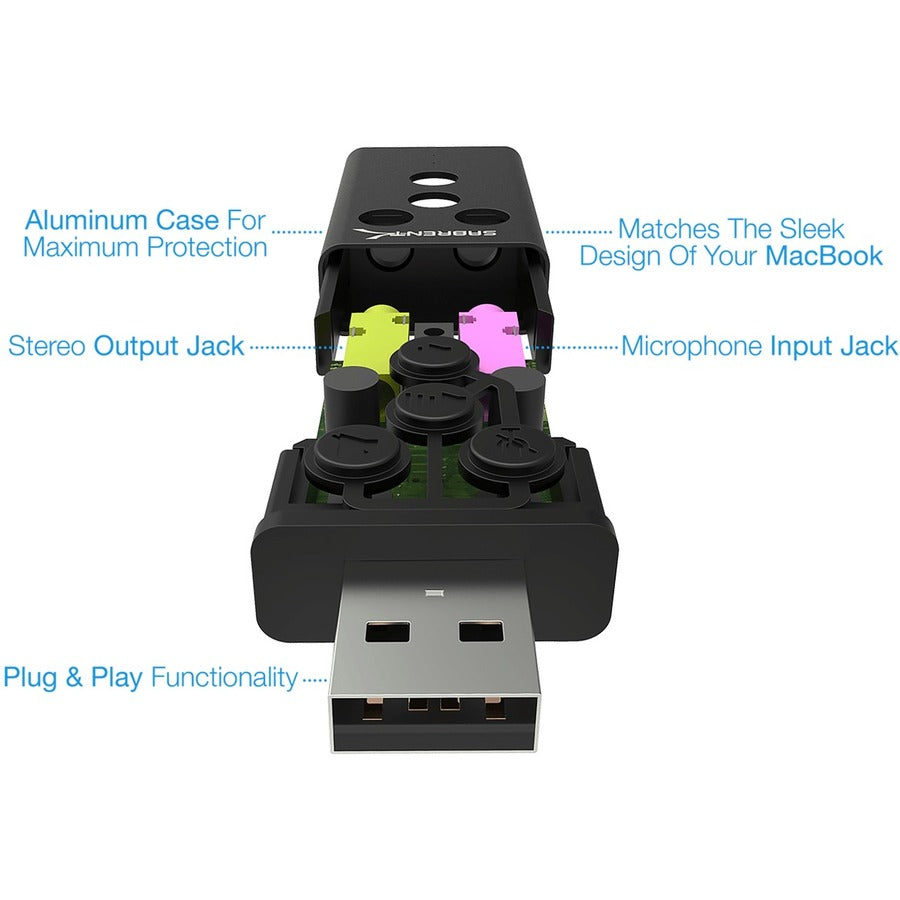 Sabrent Aluminum Usb External 3D Stereo Sound Adapter For Windows And Mac