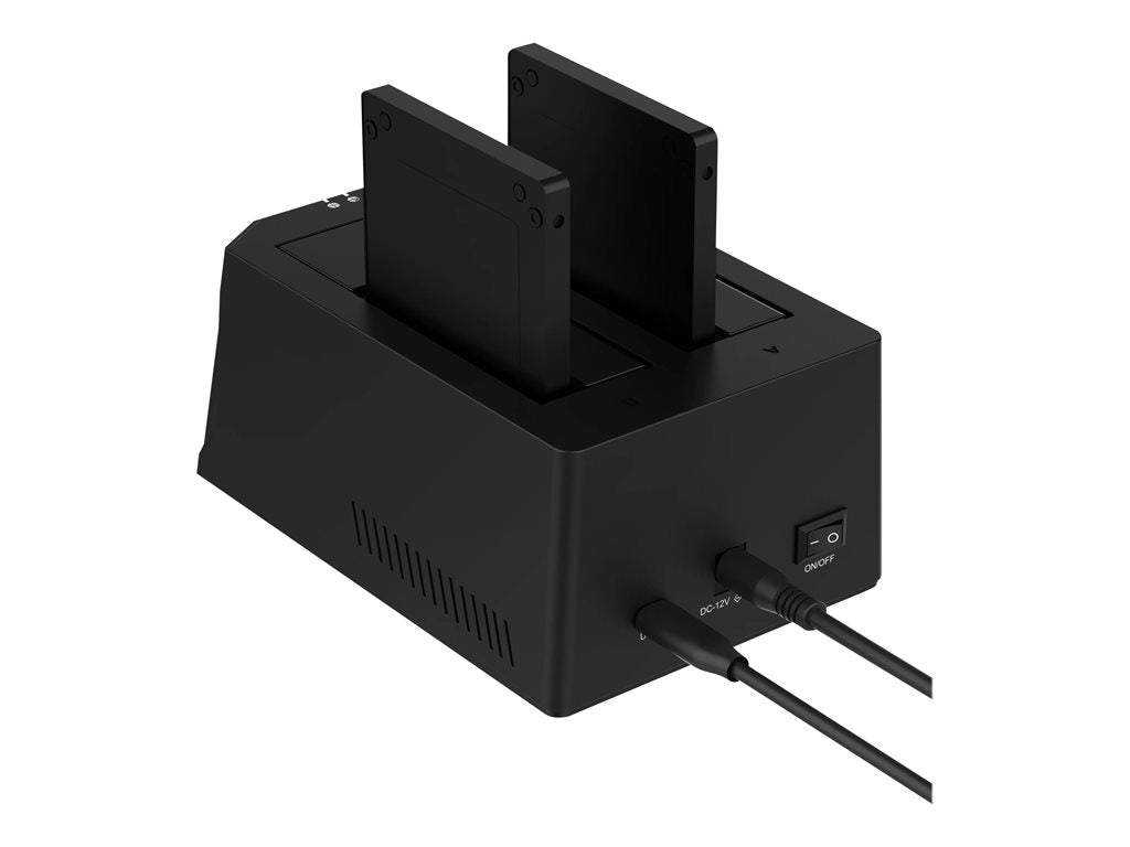 Sabrent EC-CH2B - HDD docking station - bays: 2 - 2.5 / 3.5" shared - SATA - USB 3.0"