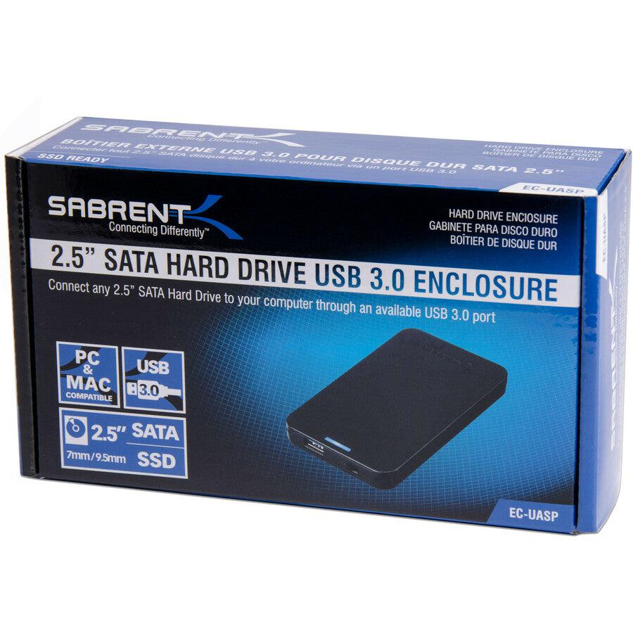 Sabrent Ec-Uasp Drive Enclosure - Usb 3.0 Host Interface - Uasp Support External - Black