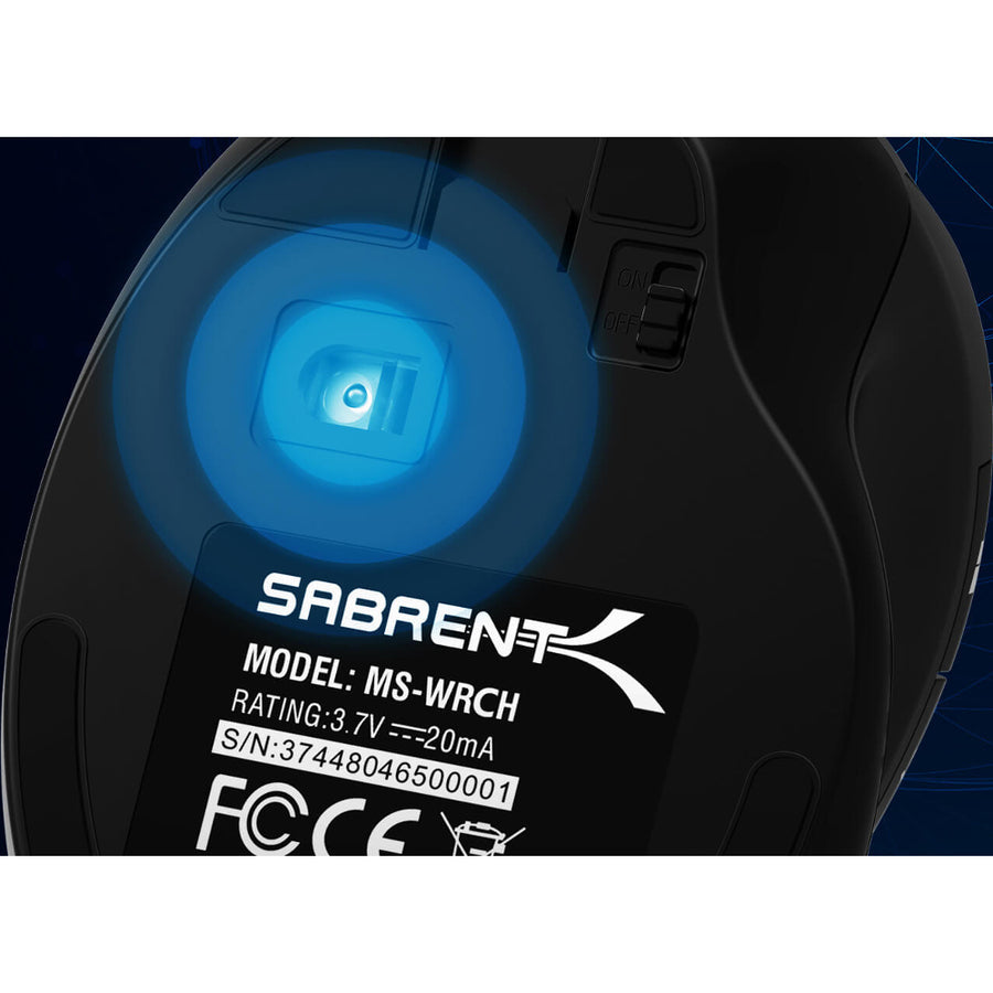 Sabrent Ergonomic 2.4GHz Wireless Rechargeable Mouse with 4D Function MS-WRCH-PK50