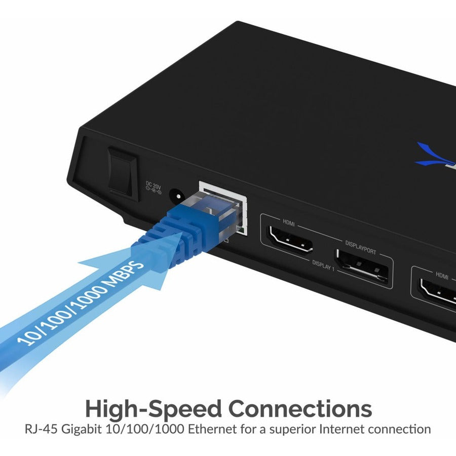 Sabrent USB Type-C Dual 4K Universal Docking Station with USB C Power Delivery (DS-WSPD)
