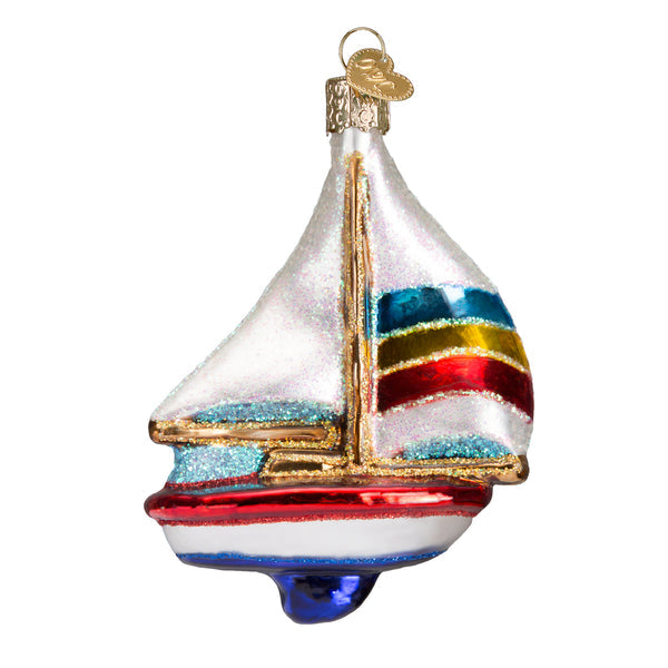 Sailboat Glass Ornament