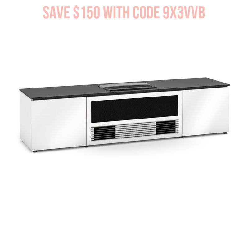 Salamander 245 Cabinet for Hisense L5G Projector – Gloss White, Built-In Integration