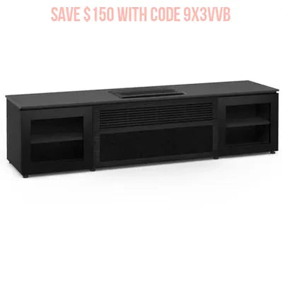 Salamander 245 Cabinet for Hisense PX-3 PRO Projector Integration, Oslo Black Glass
