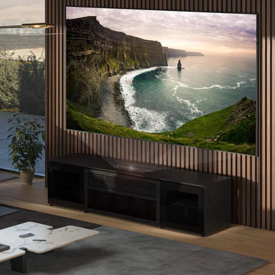 Salamander 245 Cabinet for Integrated Hisense L9Q Projector – Sleek Oslo Black Glass