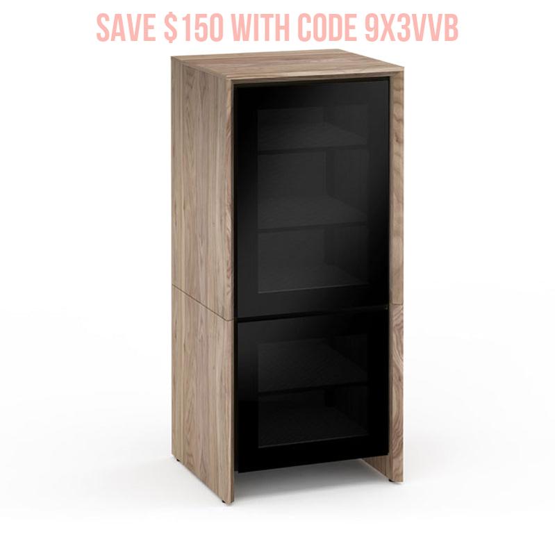 Salamander Barcelona 517 Natural Walnut Black Glass Modern Furniture