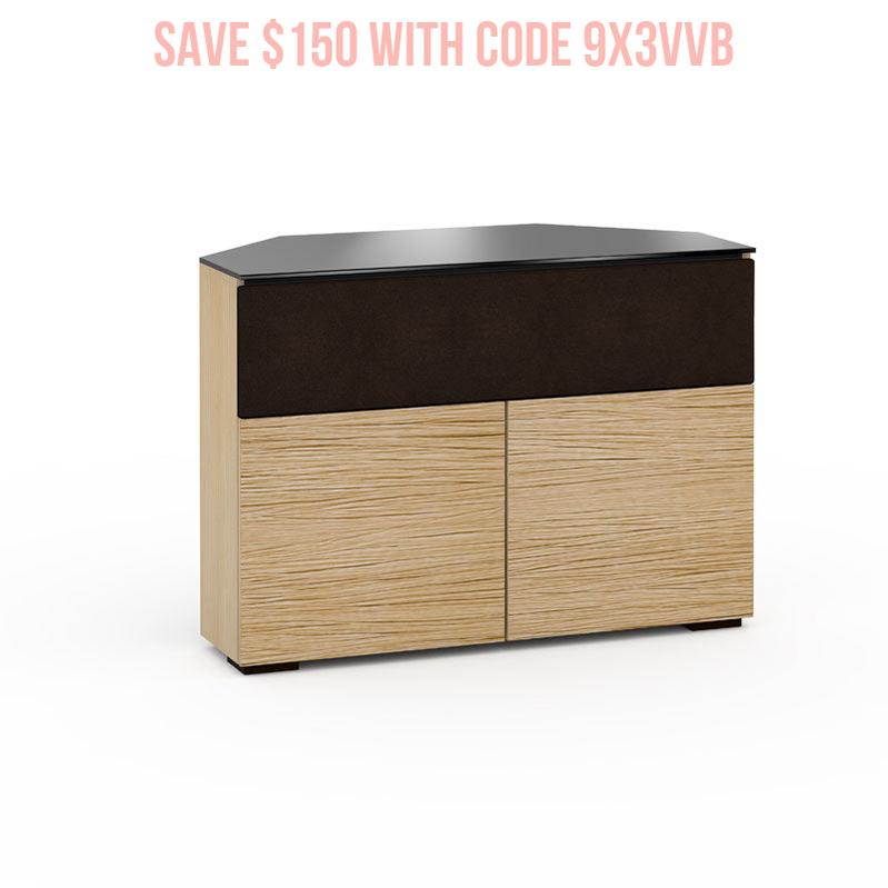 Salamander Denver 329 Natural Oak Corner AV Cabinet – Space-Saving Design