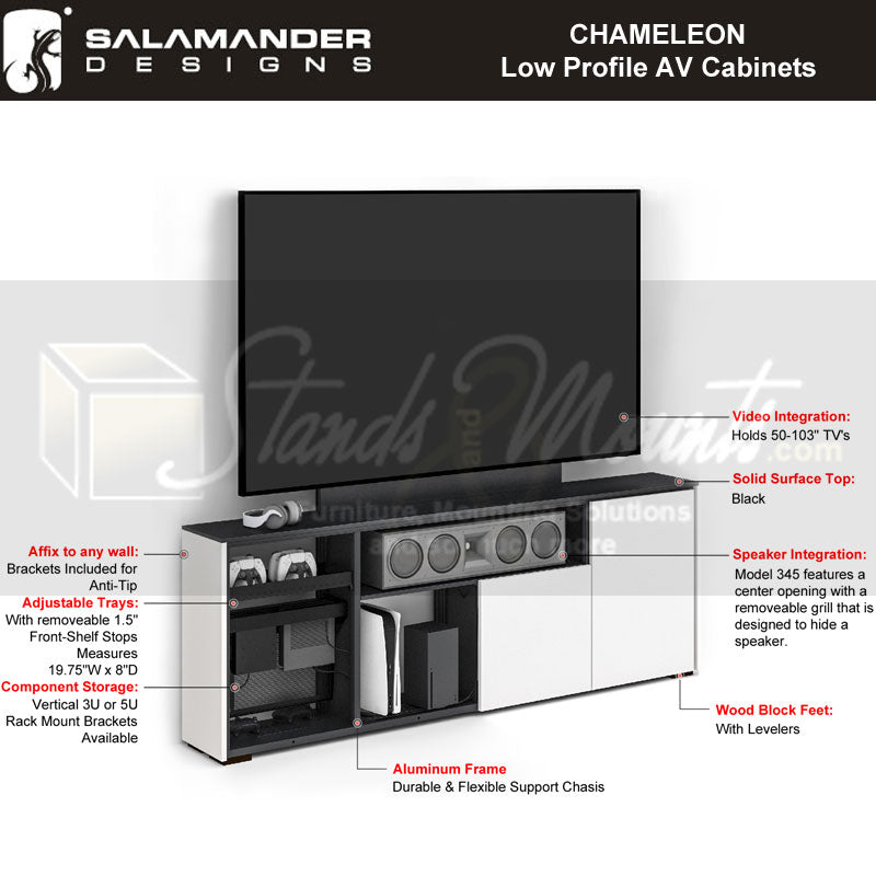 Salamander Denver 337 Low Profile Media Console Natural Oak