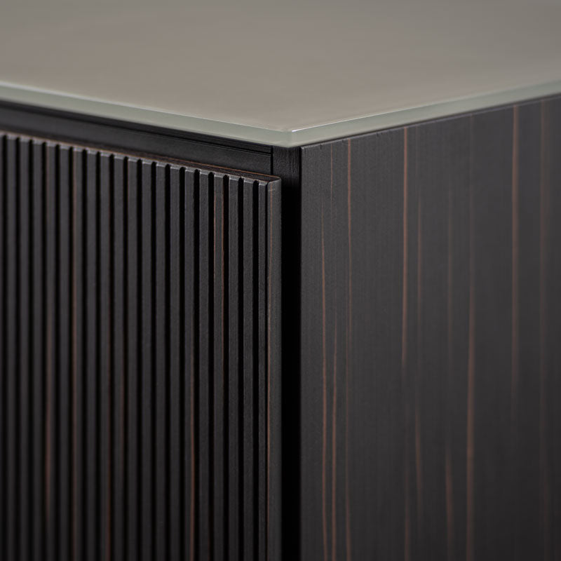 Salamander Manhattan 217 Maro Ebony Doors & Matte Taupe Glass Top