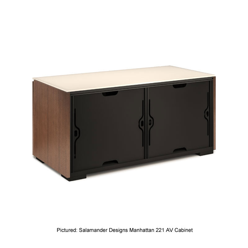 Salamander Manhattan 221 AV Cabinet with Matte Taupe Glass Top, Medium Walnut