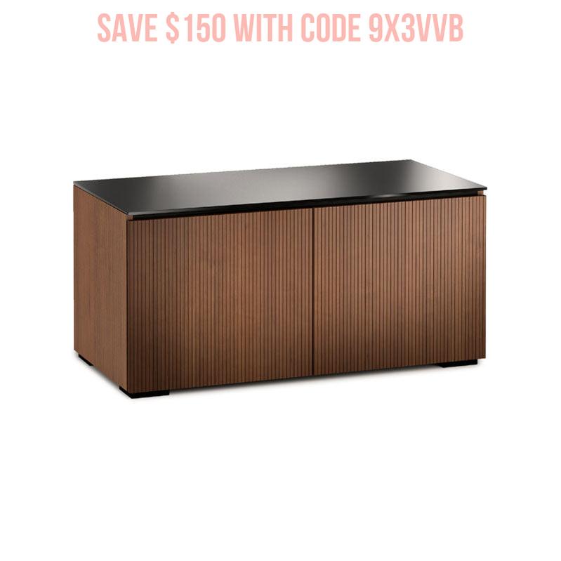 Salamander Manhattan 221 Walnut Cabinet with Black Glass Top for Modern Spaces