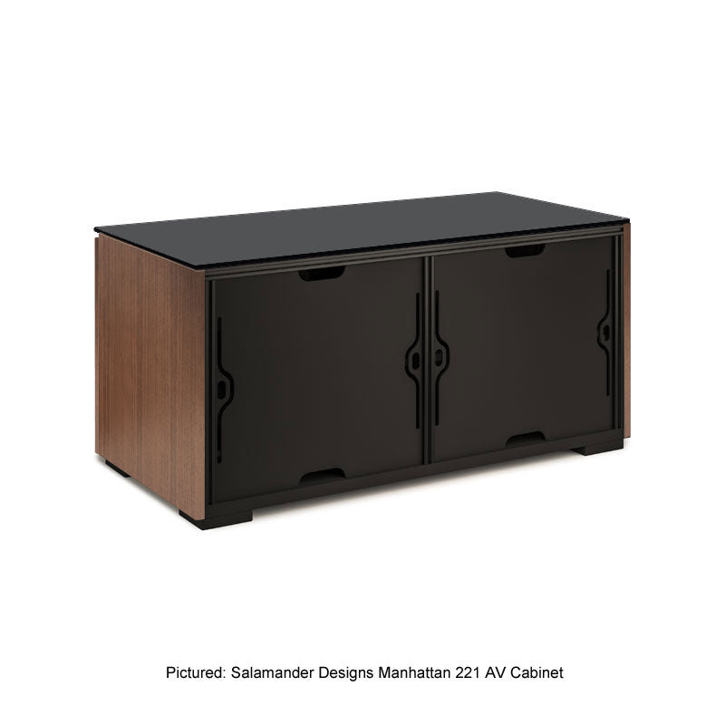 Salamander Manhattan 236 Medium Walnut Cabinet with Black Glass Top