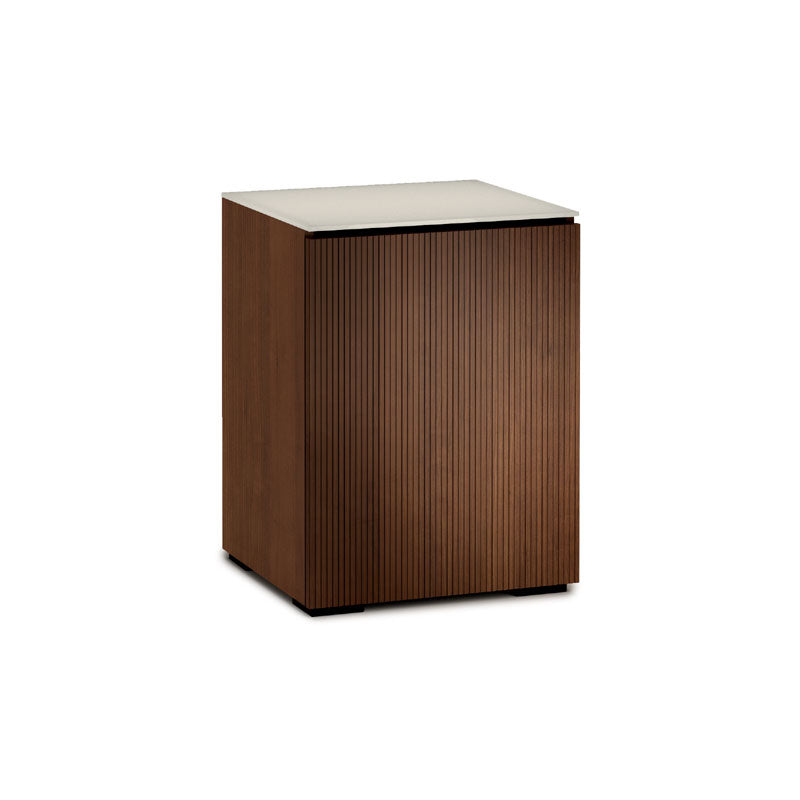 Salamander Manhattan 317 AV Cabinet with Matte Taupe Glass Top, Medium Walnut