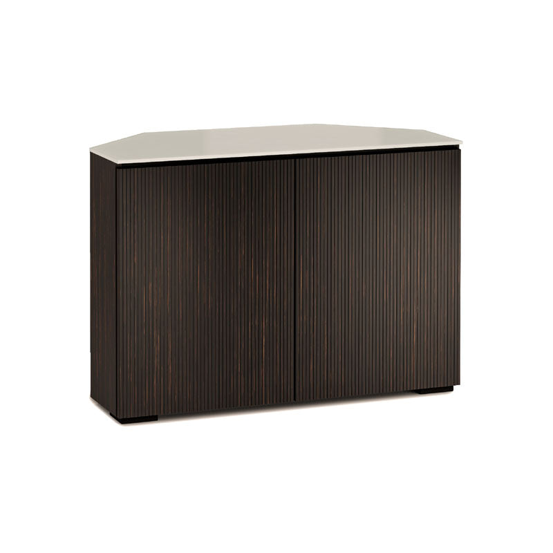 Salamander Manhattan 323 Corner AV Cabinet with Matte Taupe Glass Top